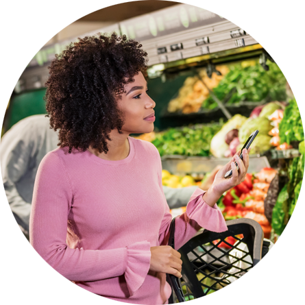 Woman shopping for groceries