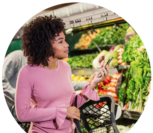 Woman shopping for groceries
